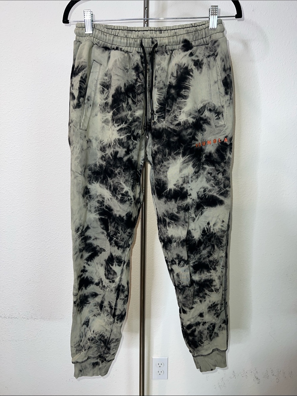 YoungLA Tie-Dye Black & Gray Men's Jogger Pants